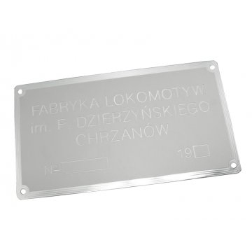 Anodized Aluminum Nameplate - CNC Engraving 001 - Size: 165x300mm