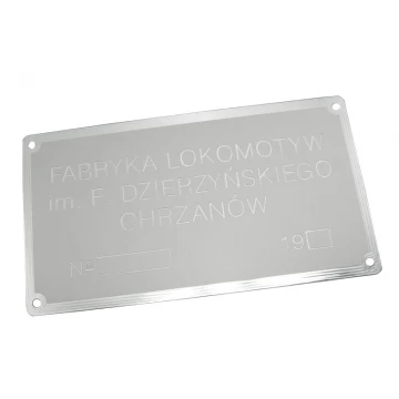 Anodized Aluminum Nameplate - CNC Engraving 001 - Size: 165x300mm