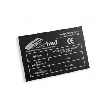 Aluminium nameplate - dimension: 90x60mm