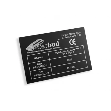 Aluminium nameplate - dimension: 90x60mm