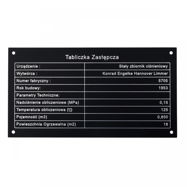 Black Aluminum Nameplate - CNC Engraving - Dimensions: 150x80mm - TZN049