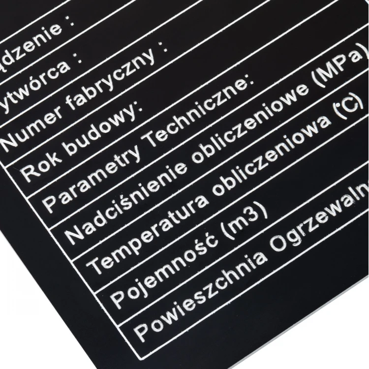 Black Aluminum Nameplate - CNC Engraving - Dimensions: 150x80mm - TZN049