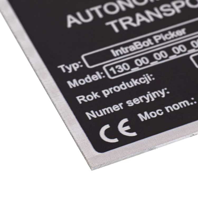 Name plate in black anodised aluminium - Dimension 80x60mm - TZN051