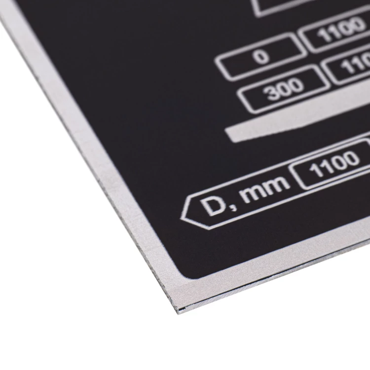 Name plate in black anodised aluminium - Dimension 80x60mm - TZN052