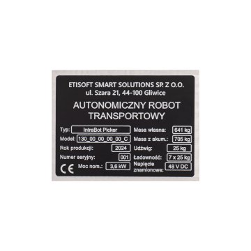 Name plate in black anodised aluminium - Dimension 80x60mm - TZN051