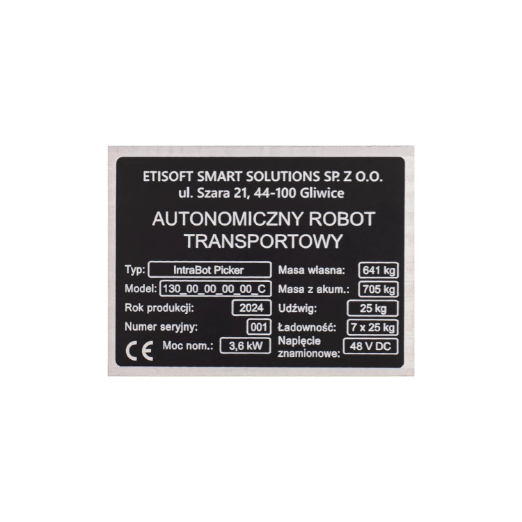 Name plate in black anodised aluminium - Dimension 80x60mm - TZN051