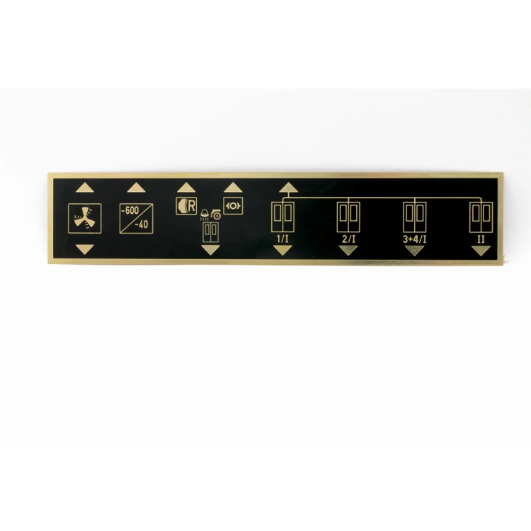 Brass coated CNC engraved nameplate - dimensions: 287x57mm - TZN045