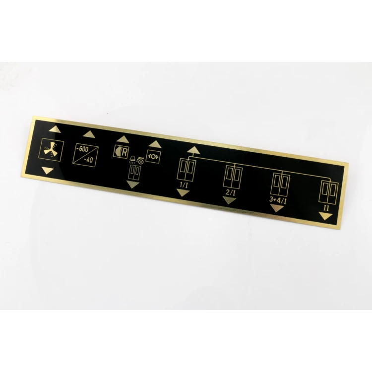 Brass coated CNC engraved nameplate - dimensions: 287x57mm - TZN045