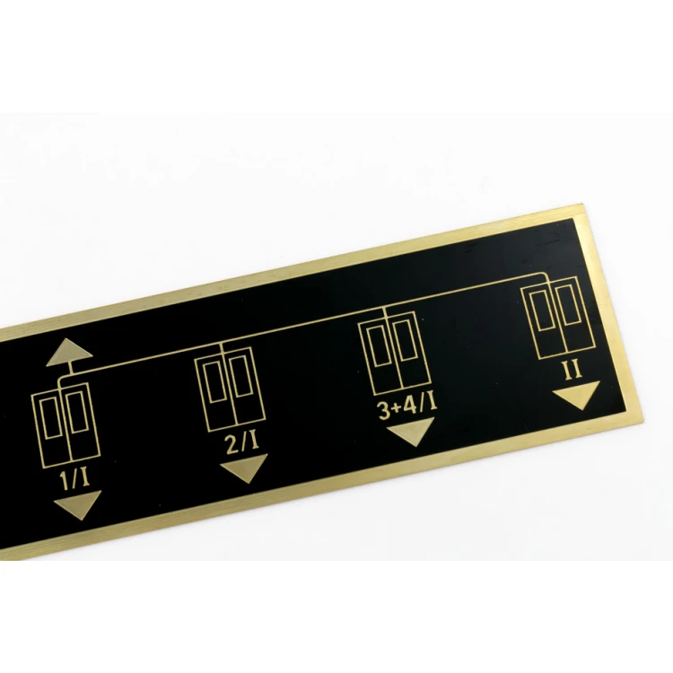 Brass coated CNC engraved nameplate - dimensions: 287x57mm - TZN045