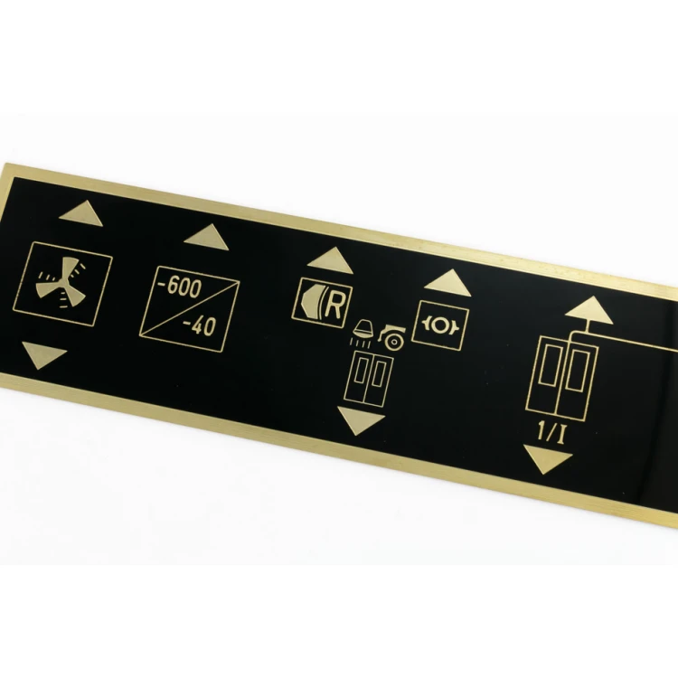 Brass coated CNC engraved nameplate - dimensions: 287x57mm - TZN045