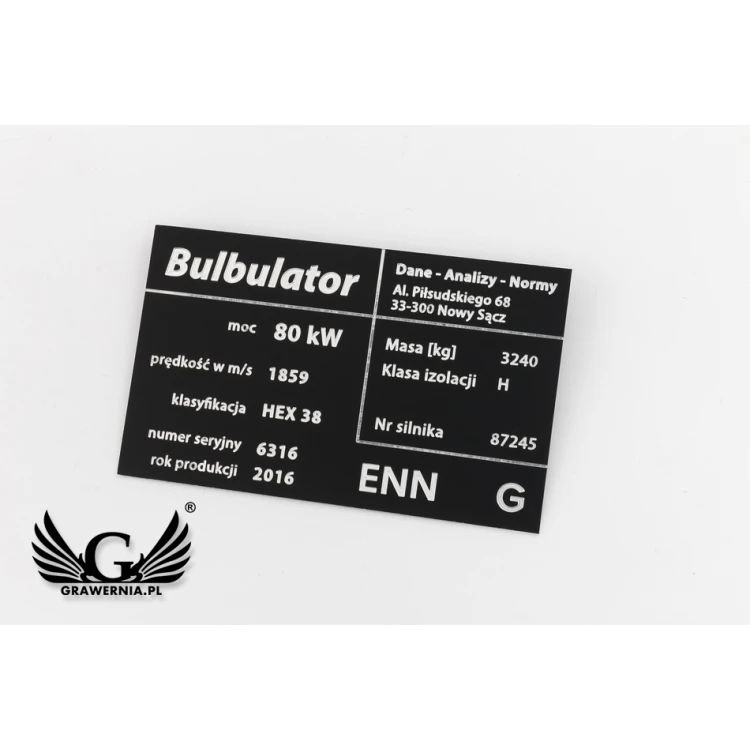 Aluminium Nameplate - Multicolor - CNC Engraving - Dimensions: 100x60mm - TZN034