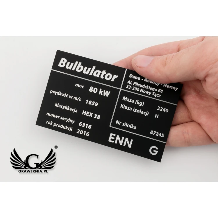 Aluminium Nameplate - Multicolor - CNC Engraving - Dimensions: 100x60mm - TZN034