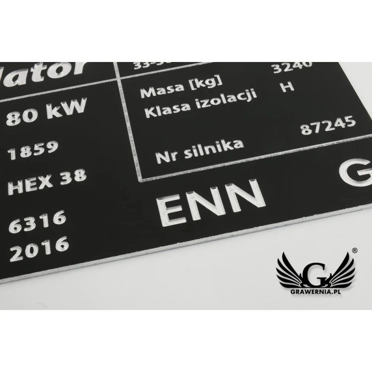 Aluminium Nameplate - Multicolor - CNC Engraving - Dimensions: 100x60mm - TZN034