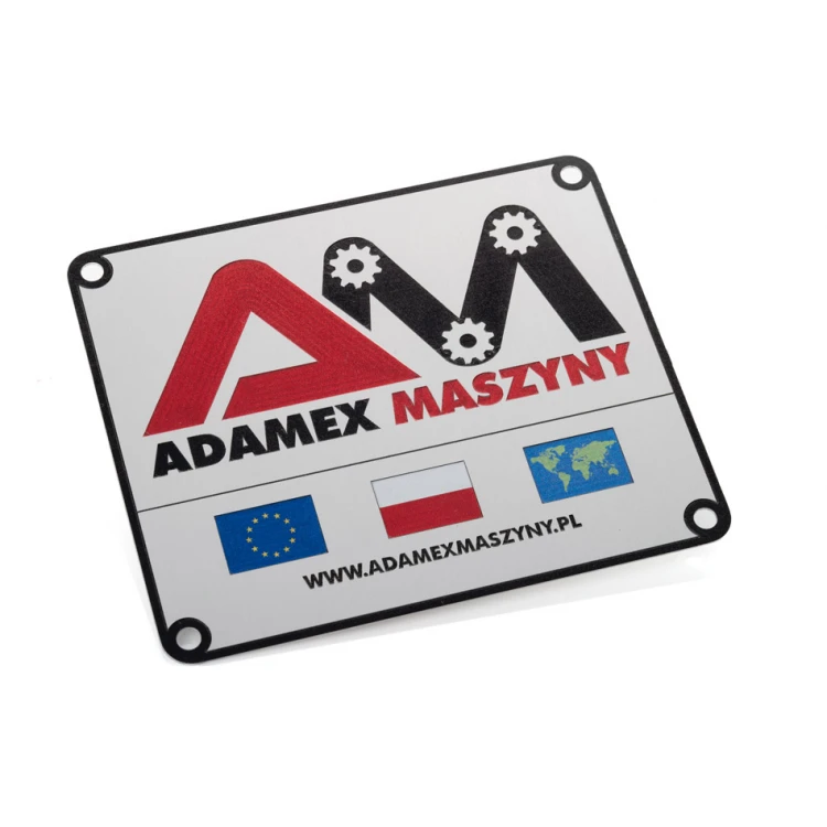 Name plate in silver aluminium - UV print - dimensions: 120x100mm - TZN048