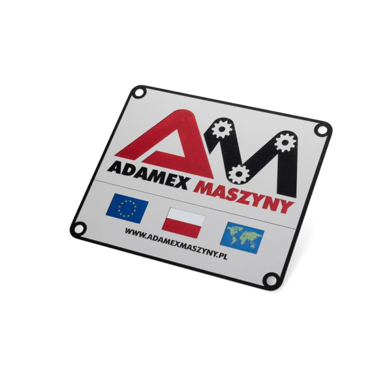 Name plate in silver aluminium - UV print - dimensions: 120x100mm - TZN048
