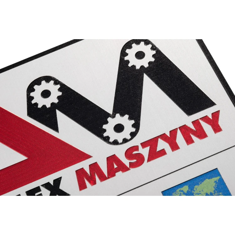 Name plate in silver aluminium - UV print - dimensions: 120x100mm - TZN048