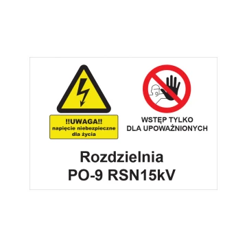 Nameplate with warning signs - size 420x297mm (A3) - PVC - UV color print - BHP187
