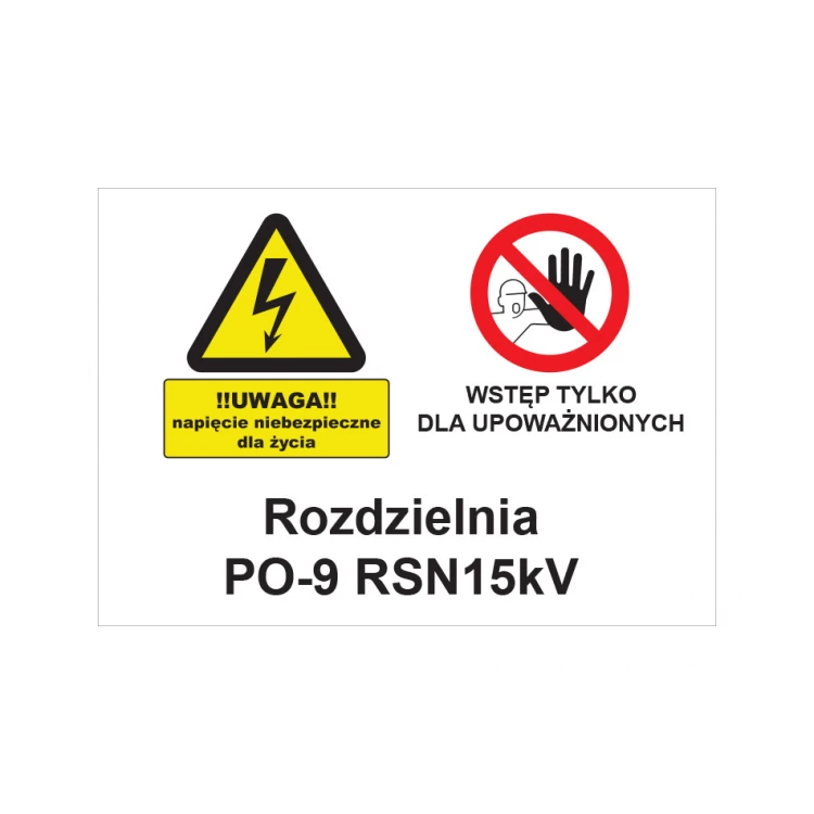 Nameplate with warning signs - size 420x297mm (A3) - PVC - UV color print - BHP187