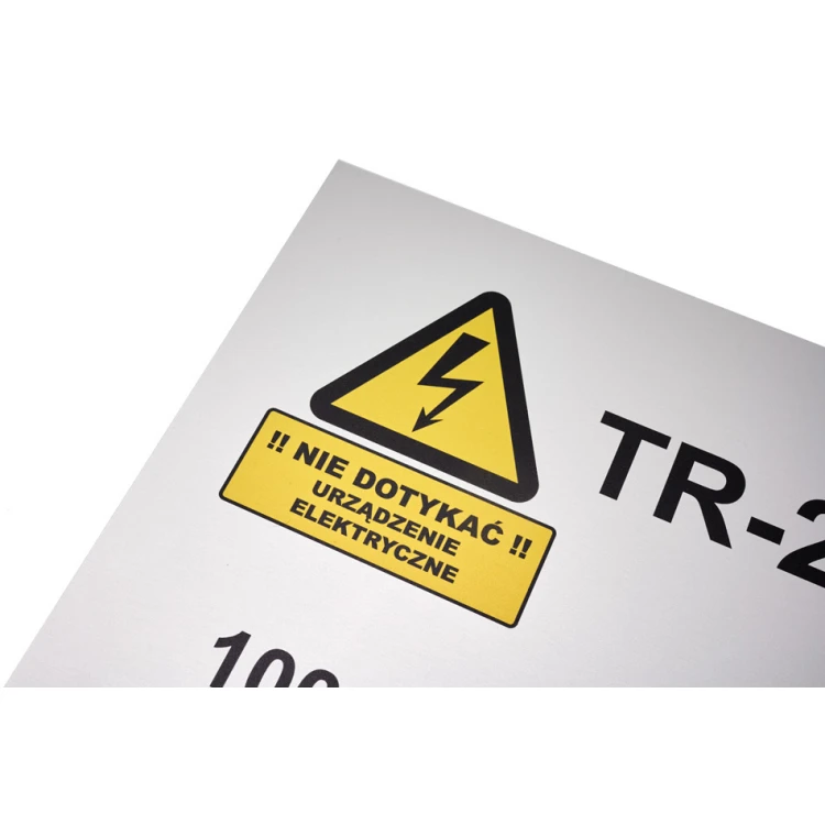 Name plate with warning signs - size 297x210mm (A4) - anodised aluminium - indestructible print - BHP188