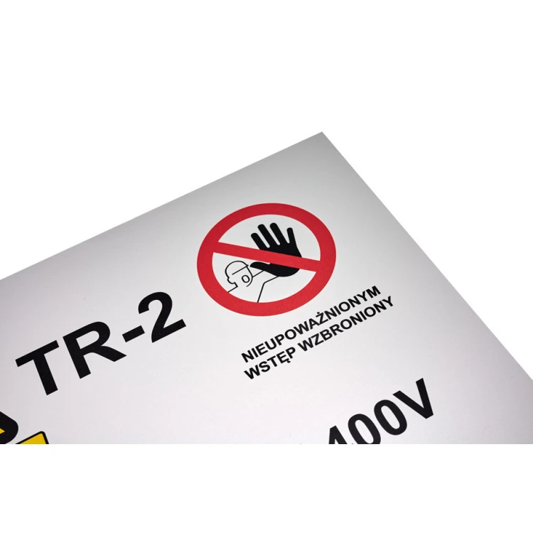 Name plate with warning signs - size 297x210mm (A4) - anodised aluminium - indestructible print - BHP188