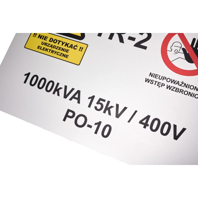 Name plate with warning signs - size 297x210mm (A4) - anodised aluminium - indestructible print - BHP188