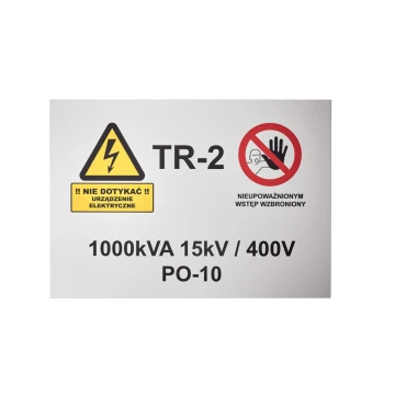Name plate with warning signs - size 297x210mm (A4) - anodised aluminium - indestructible print - BHP188