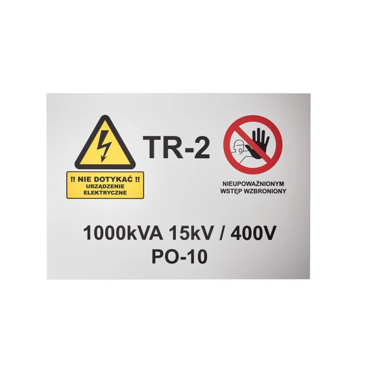 Name plate with warning signs - size 297x210mm (A4) - anodised aluminium - indestructible print - BHP188