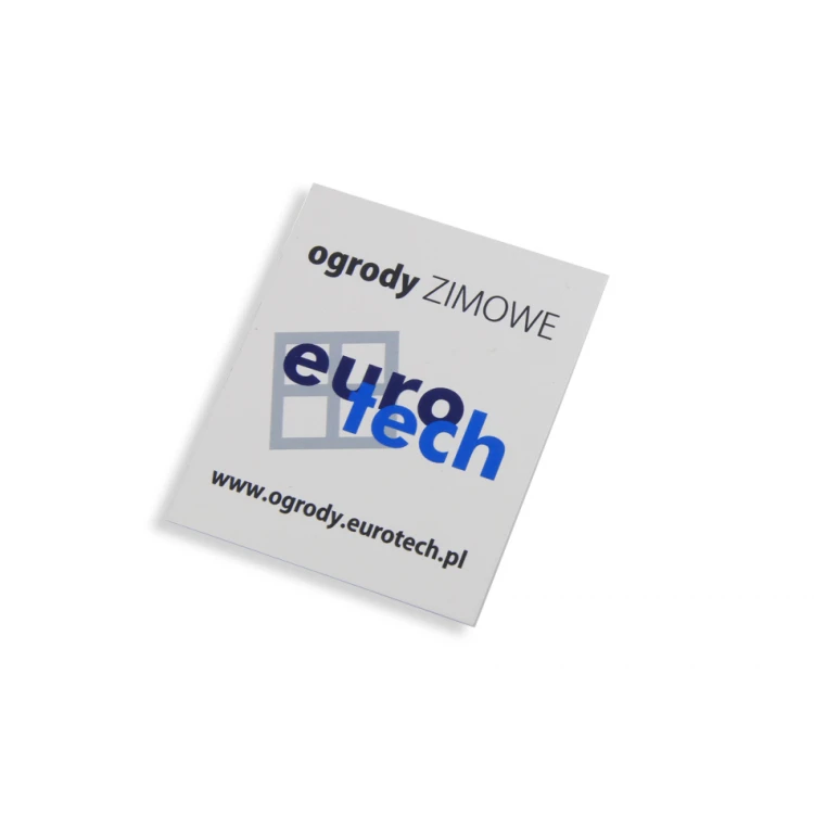 Aluminium product tags with your company logo - dimensions 50x60x1mm - indestructible printing