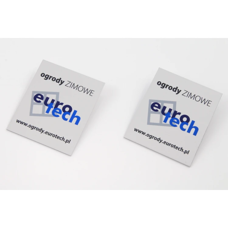 Aluminium product tags with your company logo - dimensions 50x60x1mm - indestructible printing