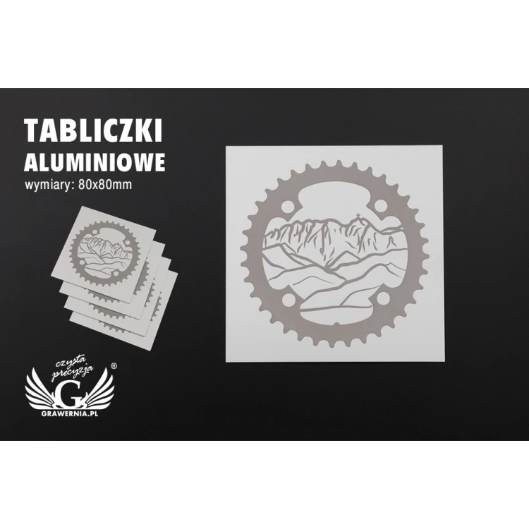 Engraved Plate - Anodized Aluminum - Size 80x80mm - TZN031