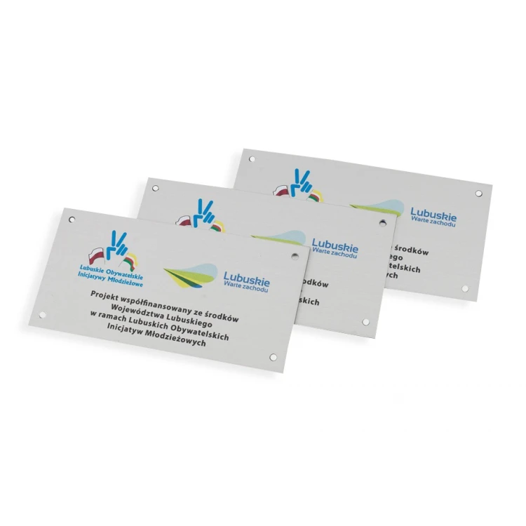 Anodised aluminium plates - indestructible printing - dimensions 80x40mm