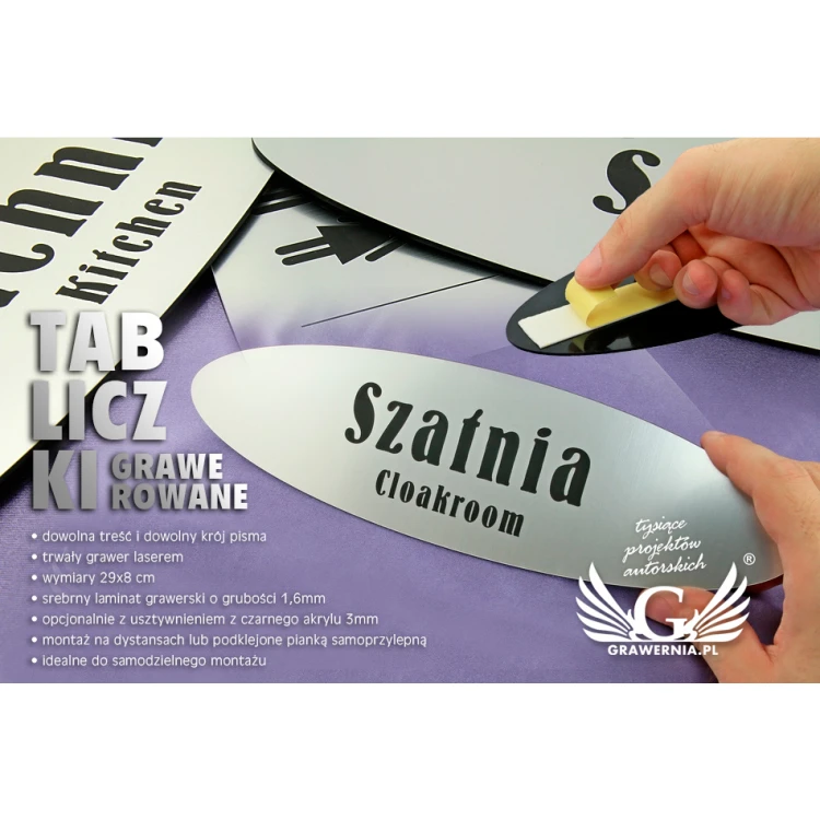 Plaques for Your Company - with Room Names - 29x8cm - Elliptical