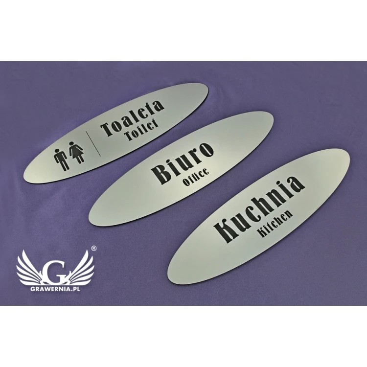 Plaques for Your Company - with Room Names - 29x8cm - Elliptical