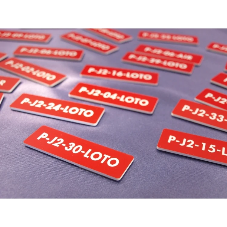 Red Plates for Device Markings - Size: 60x20mm