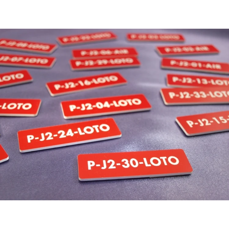 Red Plates for Device Markings - Size: 60x20mm
