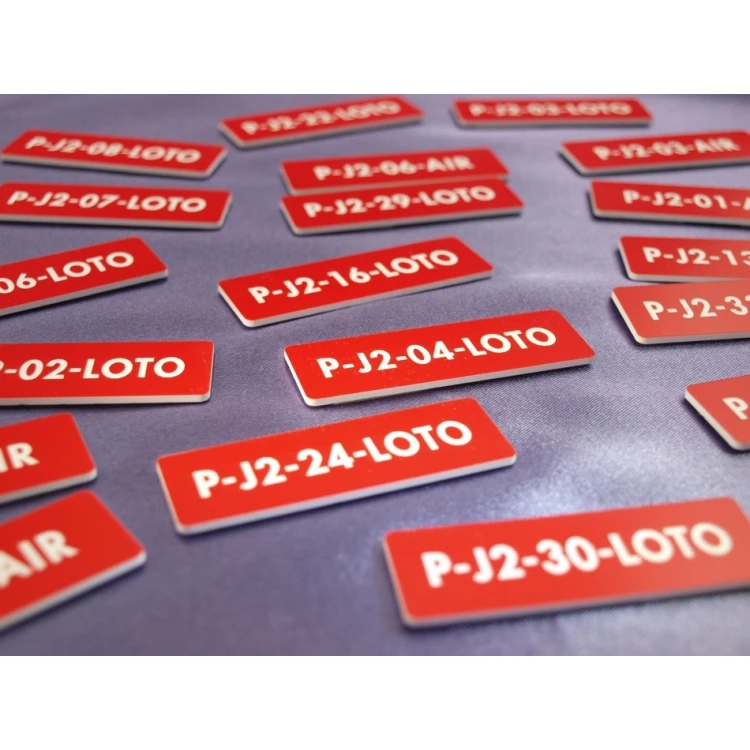 Red Plates for Device Markings - Size: 60x20mm
