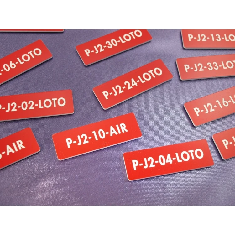 Red Plates for Device Markings - Size: 60x20mm