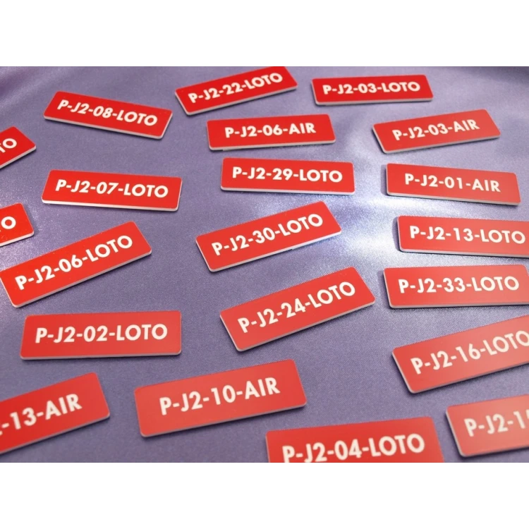Red Plates for Device Markings - Size: 60x20mm