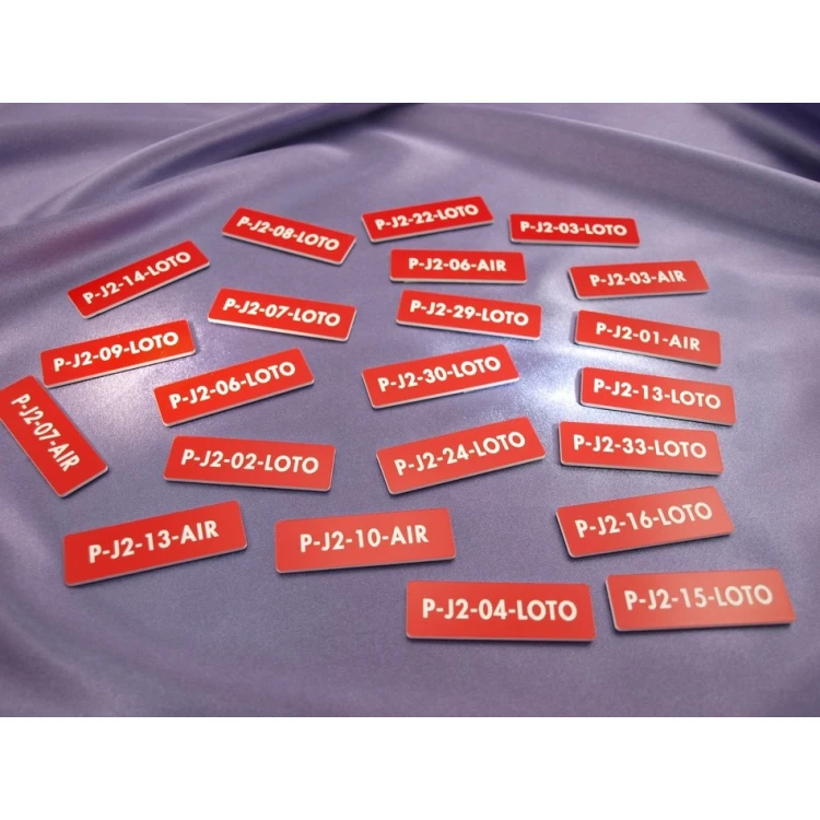 Red Plates for Device Markings - Size: 60x20mm