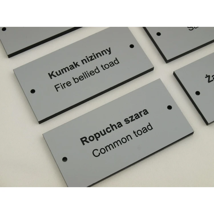 Plaques for terrariums and cages with any engraving - 10x5cm - thickness 4.6mm