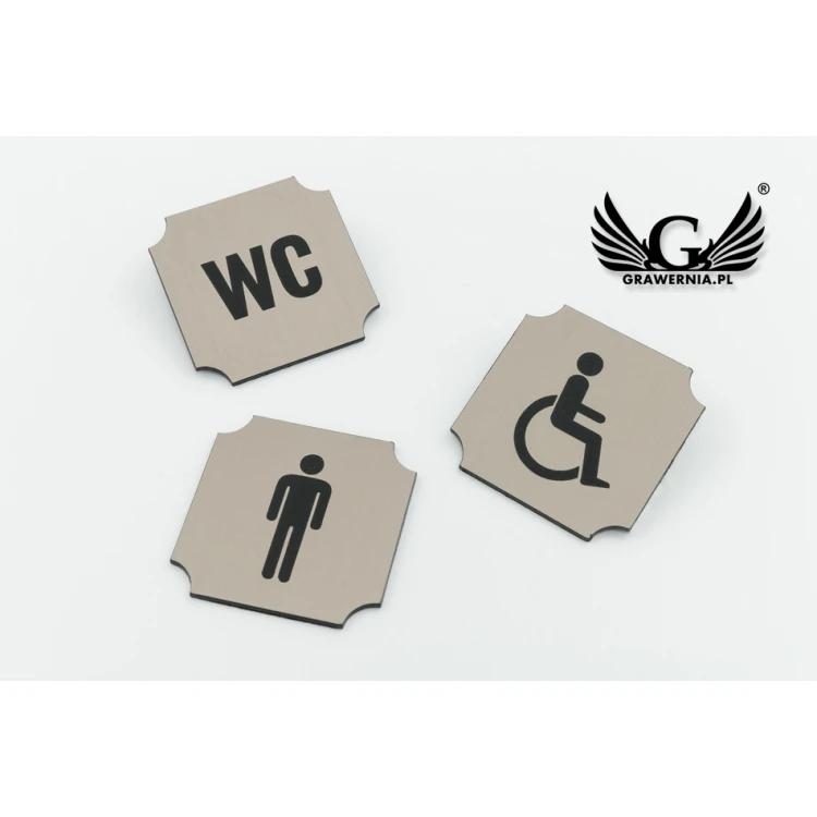 Toilet Signs - Copper or Caffe Latte Laminate - Size 50x50mm - TT010