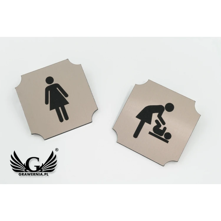 Toilet Signs - Copper or Caffe Latte Laminate - Size 50x50mm - TT010
