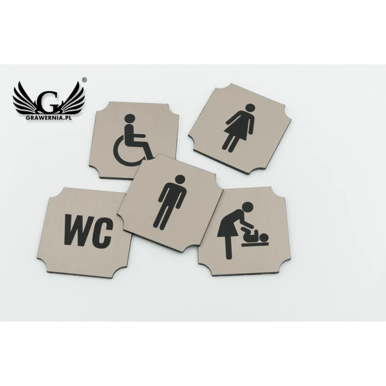 Toilet Signs - Copper or Caffe Latte Laminate - Size 50x50mm - TT010
