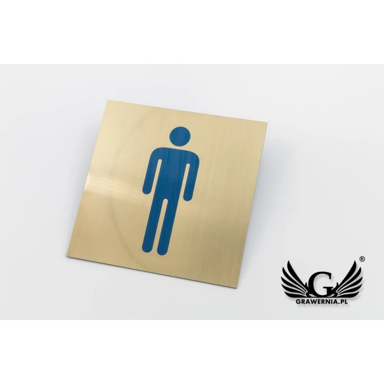 Toilet Signs - Gold Laminate with Colorful Engraving - Size 150x150mm - TT013