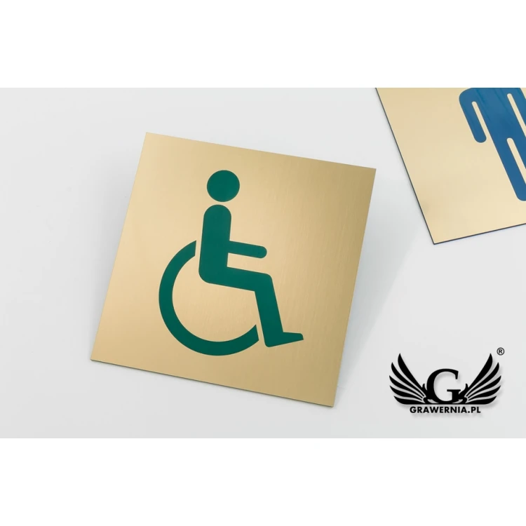 Toilet Signs - Gold Laminate with Colorful Engraving - Size 150x150mm - TT013