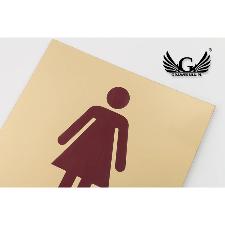 Toilet Signs - Gold Laminate with Colorful Engraving - Size 150x150mm - TT013