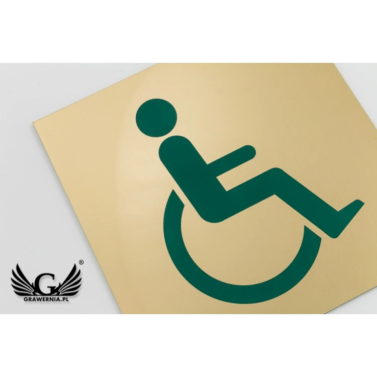 Toilet Signs - Gold Laminate with Colorful Engraving - Size 150x150mm - TT013