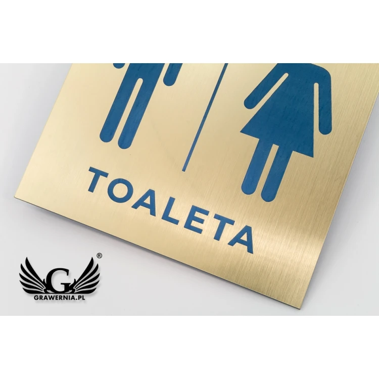 Toilet Signs - Gold Laminate with Colorful Engraving - Size 150x150mm - TT013
