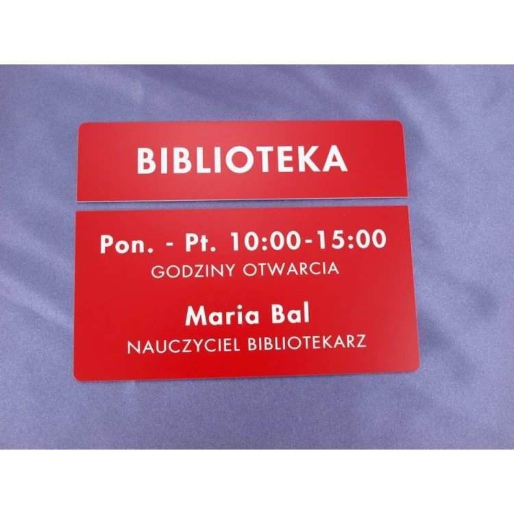 Two-part plaques for doors or walls - red - dim. 20x5cm + 20x10cm