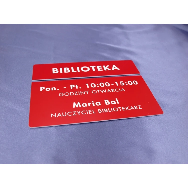 Two-part plaques for doors or walls - red - dim. 20x5cm + 20x10cm